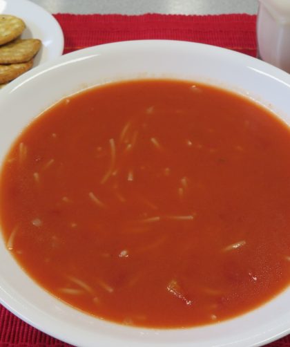 Bowl of Tomato Fideo Soup
