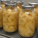 Quart jars of home canned gold potatoes