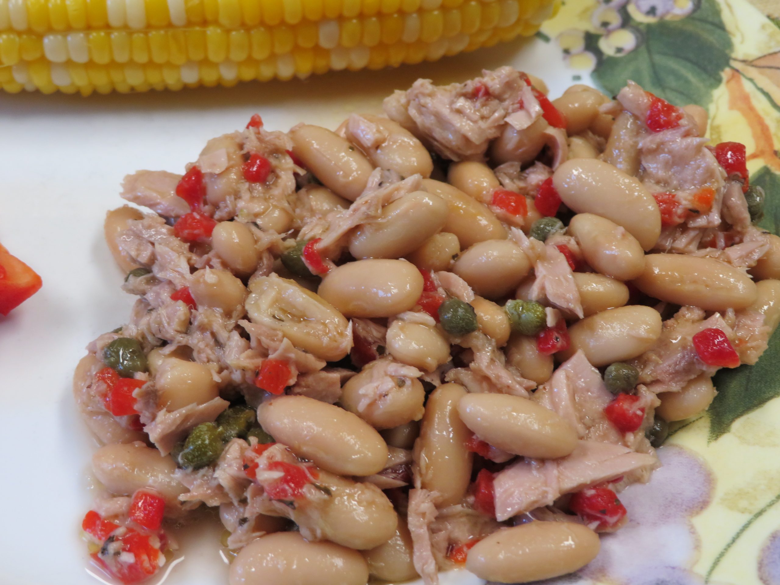 Tuna White Bean Salad on a plate