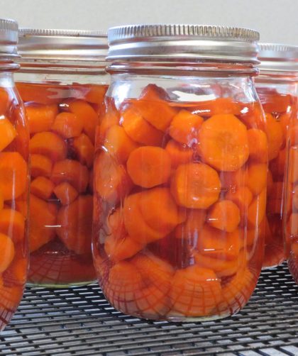 Pint jars of Brown Sugar Carrots