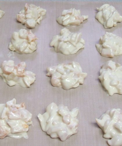 Apricot Almond Clusters cooling on a silicone sheet