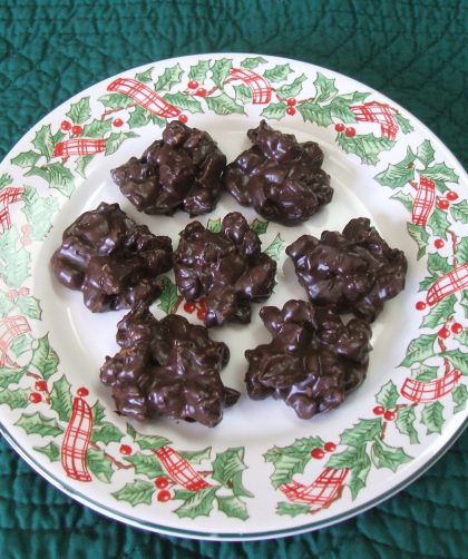 A plate of Cranberry Walnut Clusters