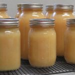 Quart and pint jars of applesauce