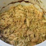 Green Salsa Chicken in a slow cooker