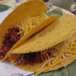Two Spam tacos on a plate