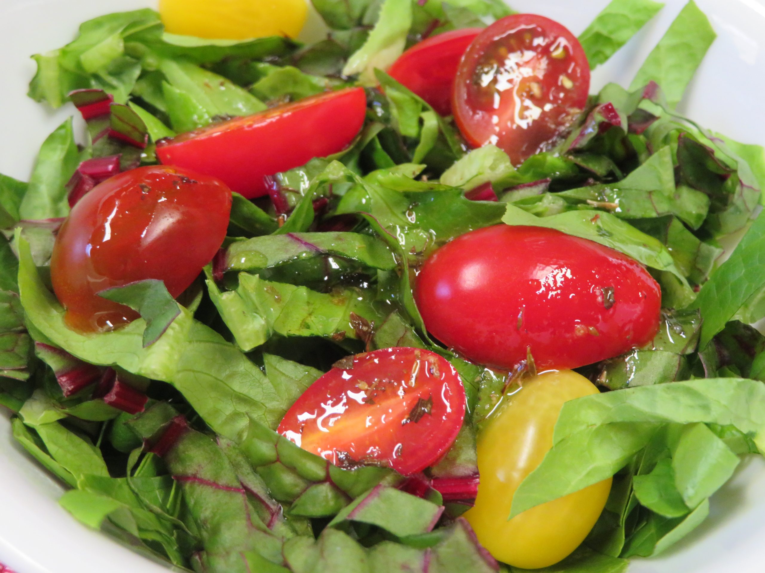 Fresh green salad with Herb Vinaigrette