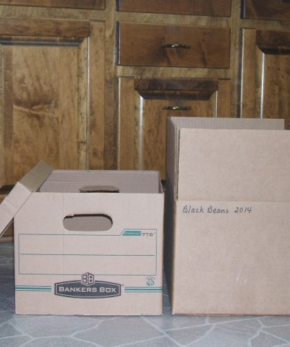 Home Storage Center box and Bankers Box for storing full gallon mylar bags of food