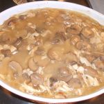 Turkey and Stuffing in a casserole dish