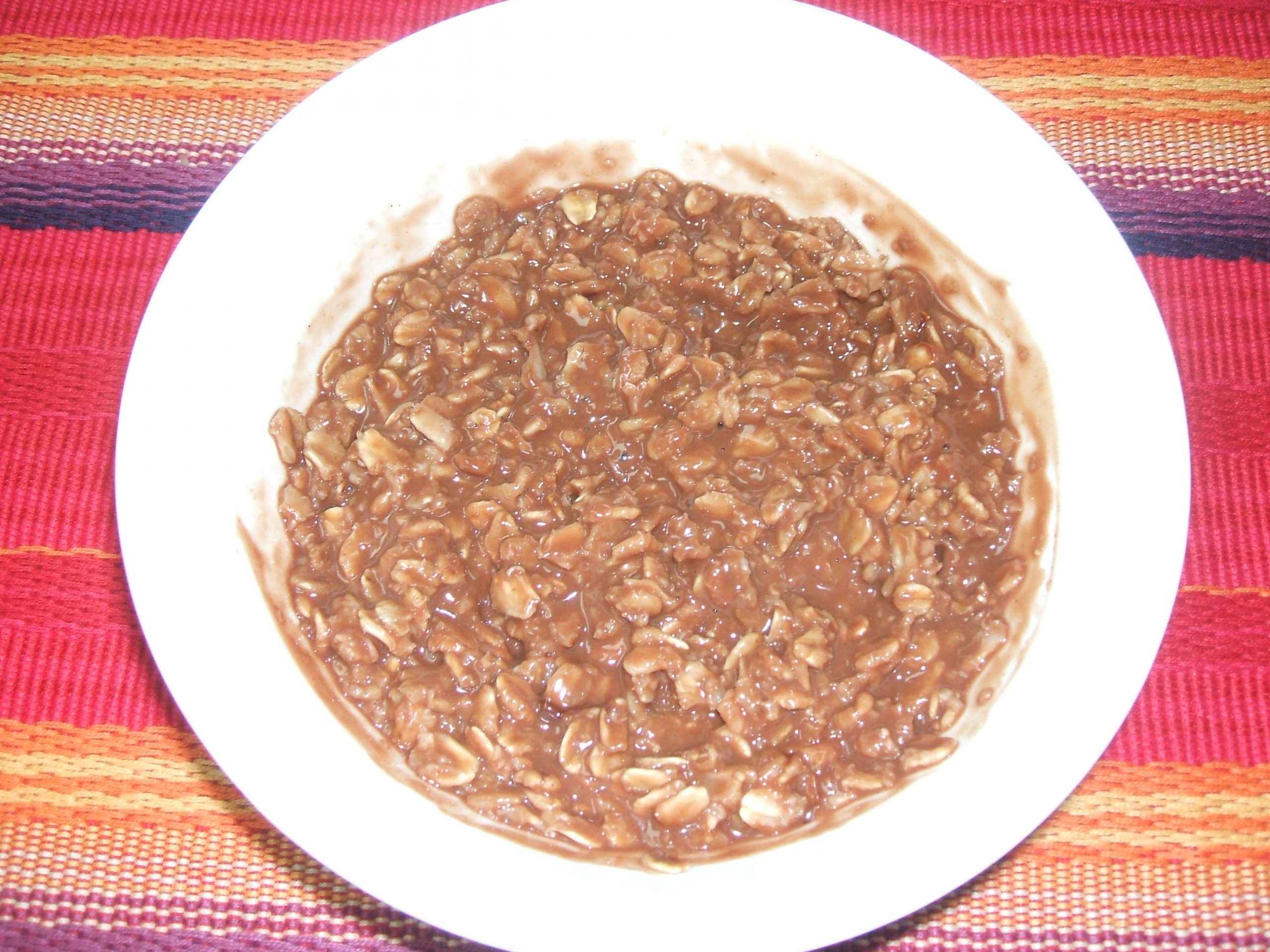 A bowl of chocolate oatmeal