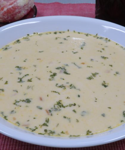 A bowl of Cheese and Potato Soup