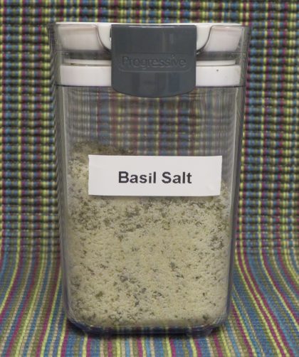 Jar of basil salt