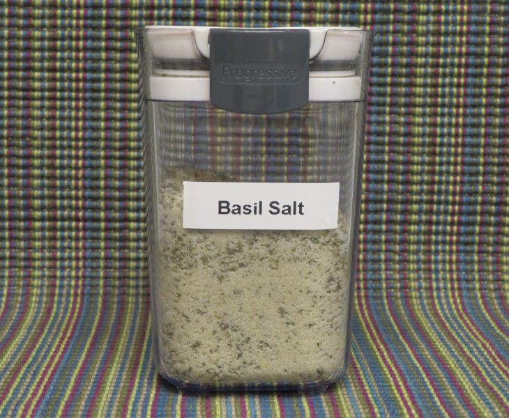 Jar of basil salt